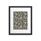 Folk Art Bunnies - black and cream Framed Art Print Gallery Image 6