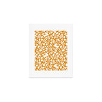 Folk Art Bunnies - Ochre and white Art Print Gallery Image 1