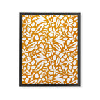 Folk Art Bunnies - Ochre and white Framed Canvas Print Gallery Image 8