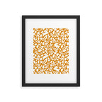 Folk Art Bunnies - Ochre and white Framed Art Print Gallery Image 6