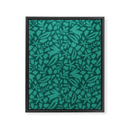 Folk Art Bunnies - Verdigris  Framed Canvas Print Gallery Image 8