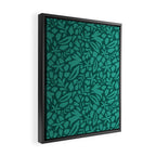 Folk Art Bunnies - Verdigris  Framed Canvas Print Gallery Image 2