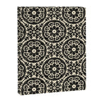 Folk Art Mandala - black and cream Canvas Print Gallery Image 8