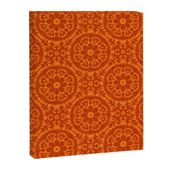 Folk Art Mandala - orange and red Canvas Print Gallery Image 1