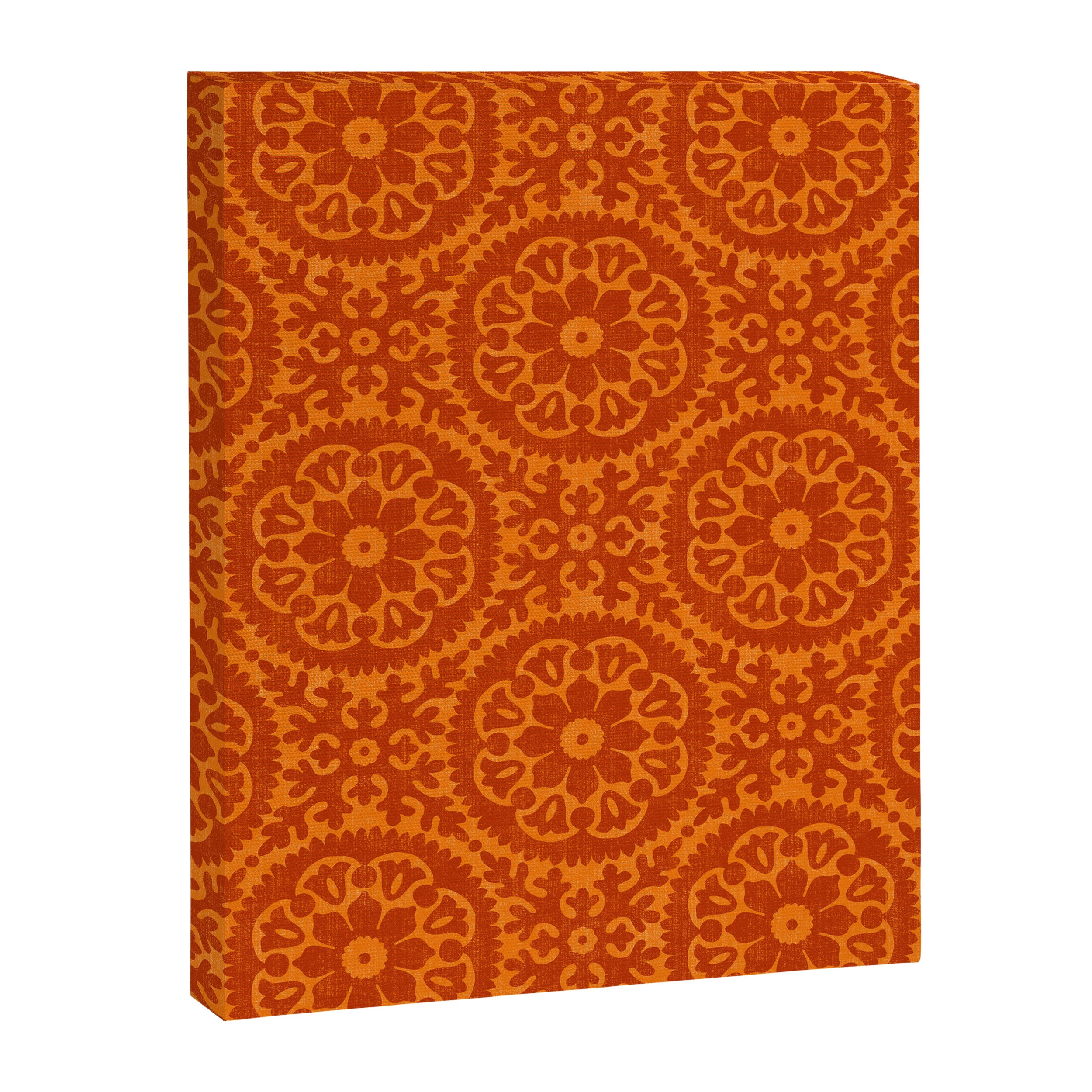 Folk Art Mandala - orange and red Canvas Print Gallery Image 8