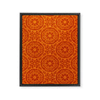 Folk Art Mandala - orange and red Framed Canvas Print Gallery Image 8