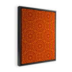 Folk Art Mandala - orange and red Framed Canvas Print Gallery Image 2