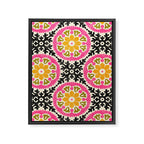 Folk Art Mandala - vintage pink, gold, and avocado green Framed Canvas Print Gallery Image 8