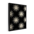 Freckled Suns - black and cream Framed Canvas Print Gallery Image 2