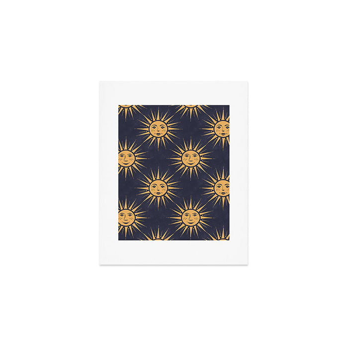 Freckled Suns - blue and gold Art Print Gallery Image 1