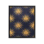 Freckled Suns - blue and gold Framed Canvas Print Gallery Image 8