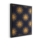 Freckled Suns - blue and gold Framed Canvas Print Gallery Image 2