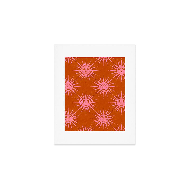 Freckled Suns - pink and rust Art Print Gallery Image 1