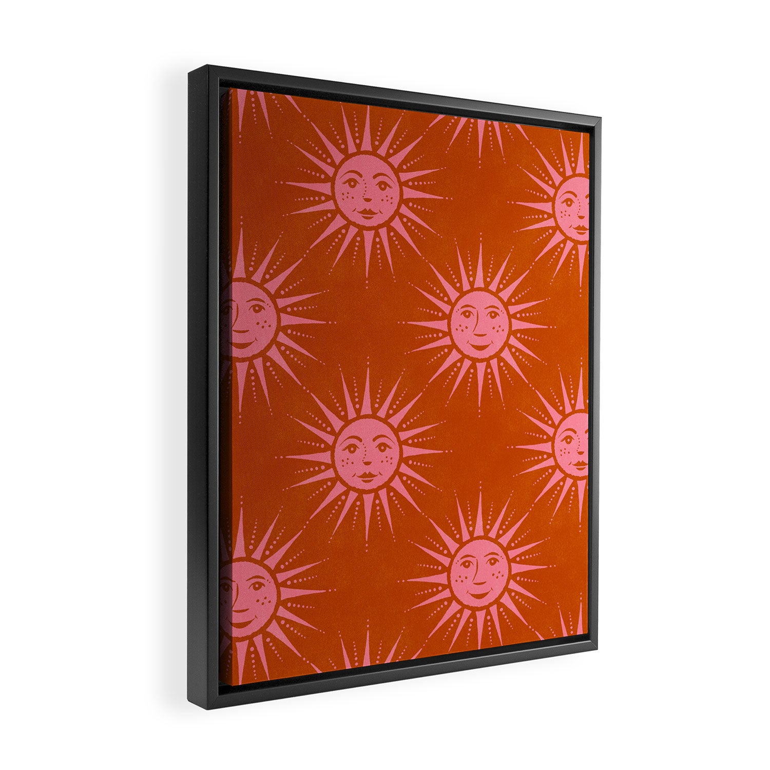 Freckled Suns - pink and rust Framed Canvas Print Gallery Image 2