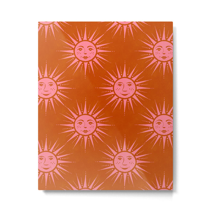 Freckled Suns - pink and rust Metal Print Gallery Image 1