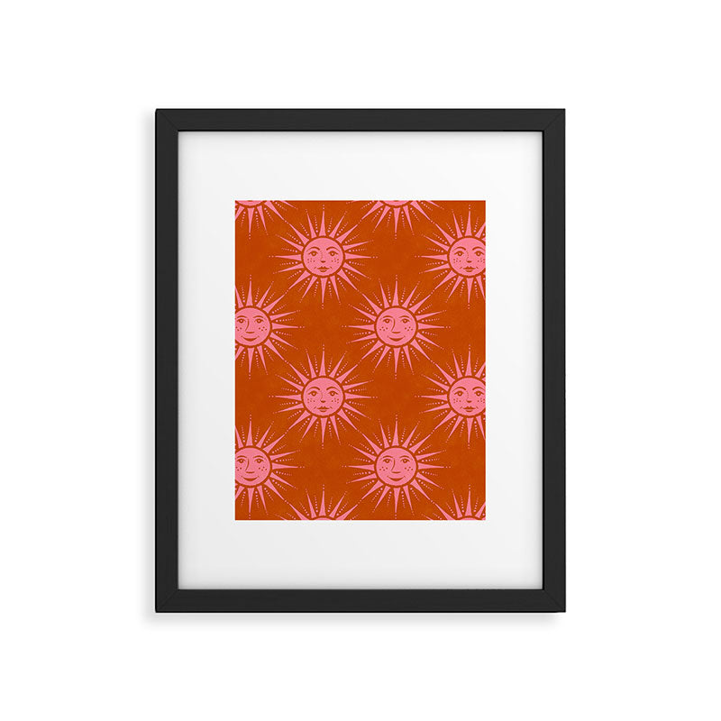 Freckled Suns - pink and rust Framed Art Print Gallery Image 6
