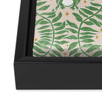 Froggie Ogee - green and blush Framed Canvas Print Gallery Image 3