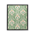Froggie Ogee - green and blush Framed Canvas Print Gallery Image 8