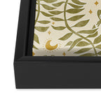 Froggie  Ogee - moss green and cream Framed Canvas Print Gallery Image 3