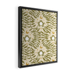 Froggie  Ogee - moss green and cream Framed Canvas Print Gallery Image 2