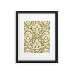 Froggie  Ogee - moss green and cream Framed Art Print Gallery Image 6