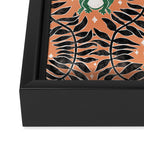Froggie Ogee - papaya, green, and black Framed Canvas Print Gallery Image 3
