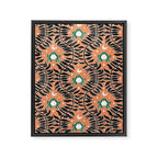 Froggie Ogee - papaya, green, and black Framed Canvas Print Gallery Image 8