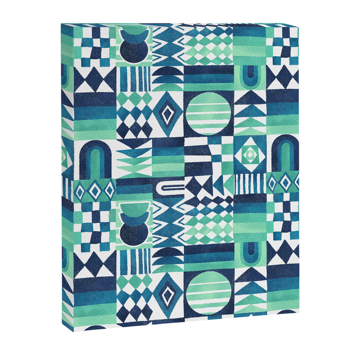 Geometric Tapestry - Aqua Canvas Print Gallery Image 1