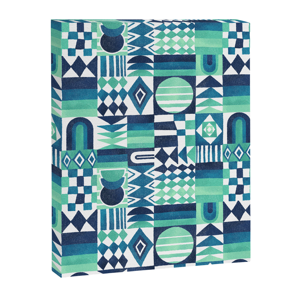 Geometric Tapestry - Aqua Canvas Print Gallery Image 8