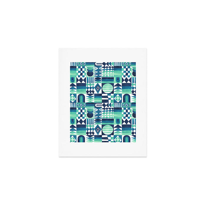 Geometric Tapestry - Aqua Art Print Gallery Image 1