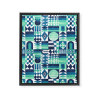Geometric Tapestry - Aqua Framed Canvas Print Gallery Image 8