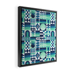 Geometric Tapestry - Aqua Framed Canvas Print Gallery Image 2