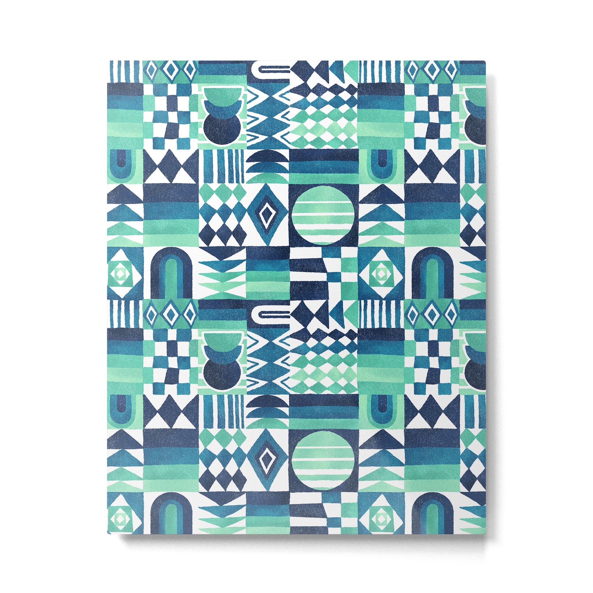 Geometric Tapestry - Aqua Metal Print Gallery Image 6