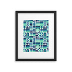 Geometric Tapestry - Aqua Framed Art Print Gallery Image 6