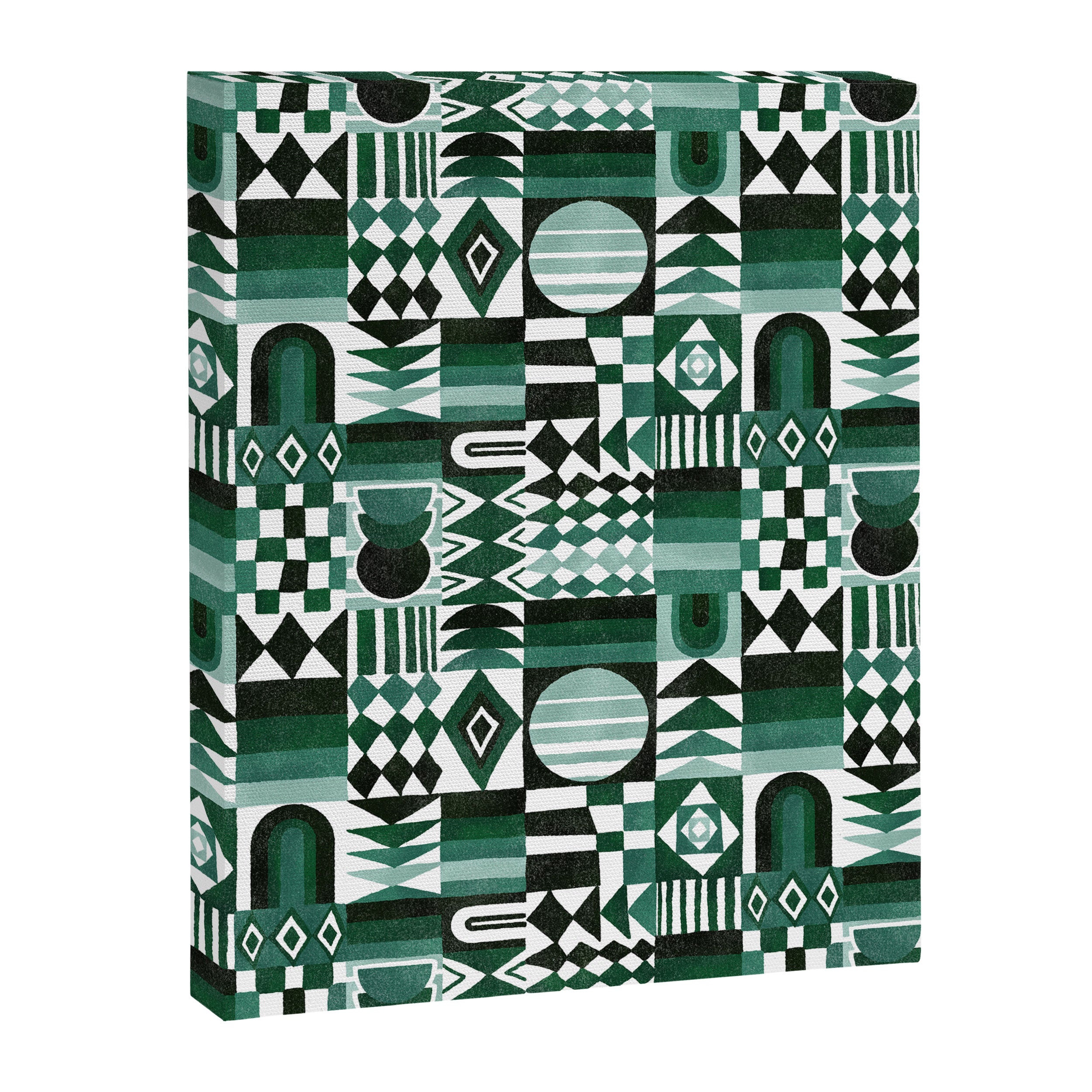 Geometric Tapestry - Green Canvas Print Gallery Image 8