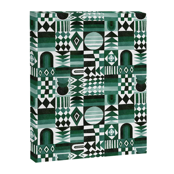 Geometric Tapestry - Green Canvas Print Gallery Image 1