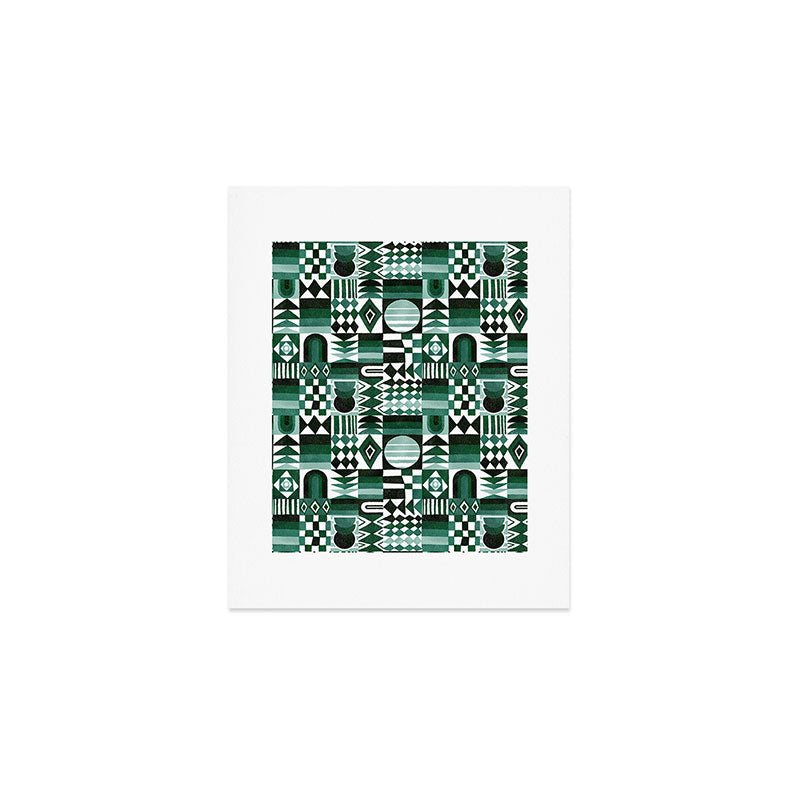 Geometric Tapestry - Green Art Print Gallery Image 1