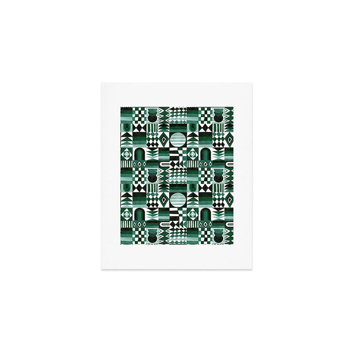 Geometric Tapestry - Green Art Print Gallery Image 1