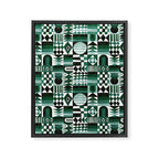 Geometric Tapestry - Green Framed Canvas Print Gallery Image 8