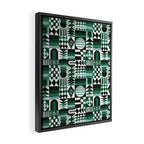 Geometric Tapestry - Green Framed Canvas Print Gallery Image 2