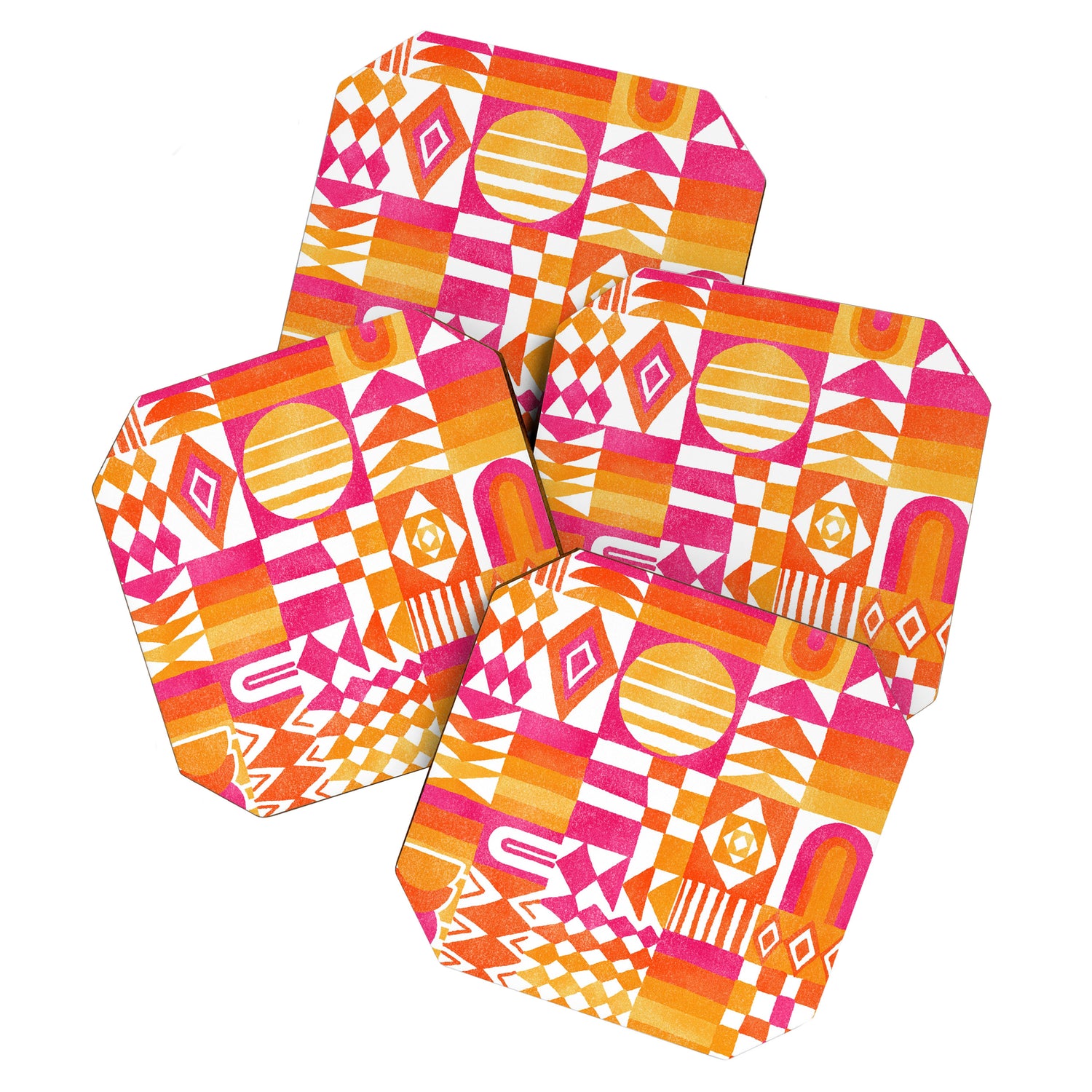 Geometric Tapestry - Summer Sunshine  Coaster Gallery Image 1