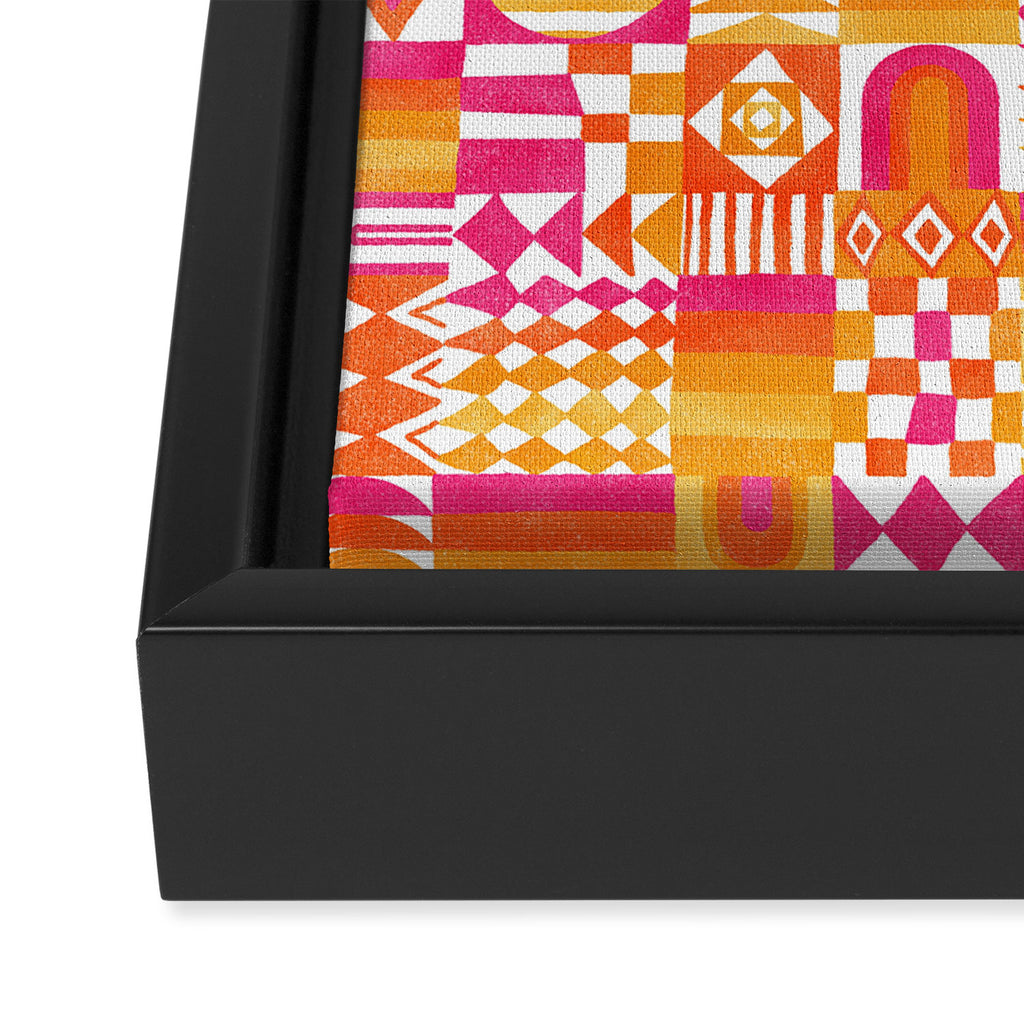 Geometric Tapestry - Summer Sunshine  Framed Canvas Print Gallery Image 3