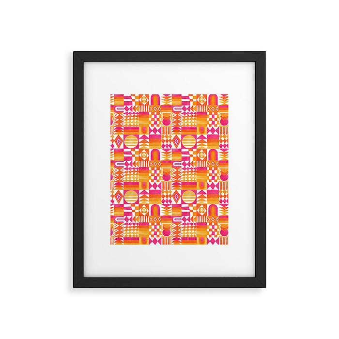 Geometric Tapestry - Summer Sunshine  Framed Art Print Gallery Image 1
