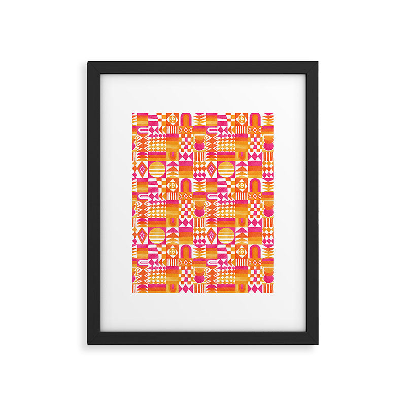 Geometric Tapestry - Summer Sunshine  Framed Art Print Gallery Image 6
