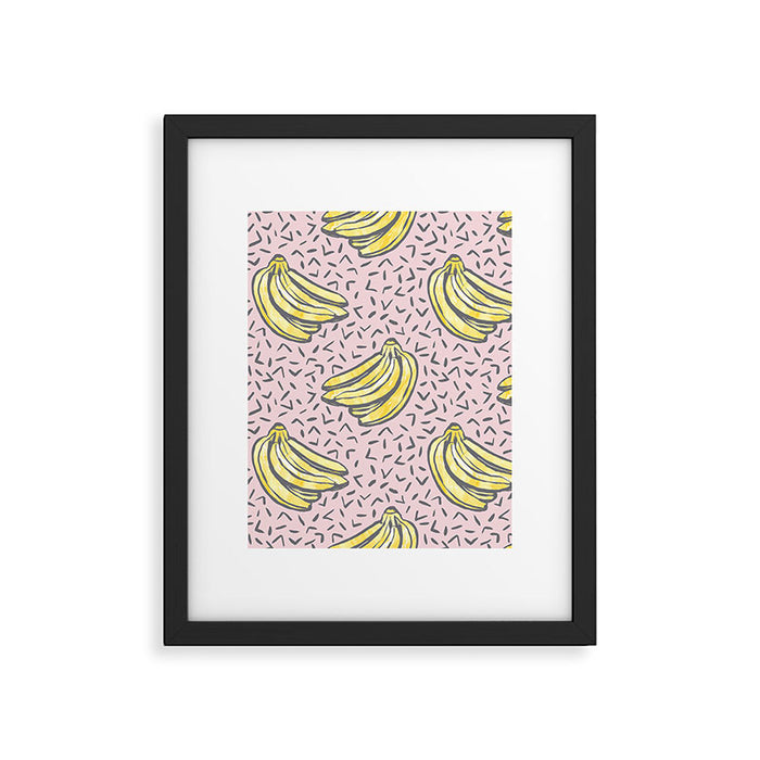 Go Bananas! (pink) Framed Art Print Gallery Image 1
