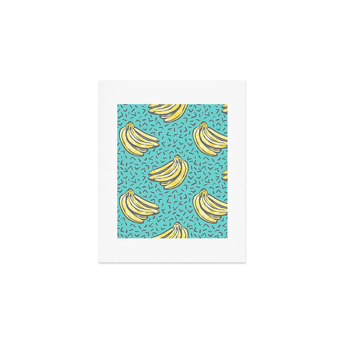 Go Bananas! (teal) Art Print Gallery Image 1