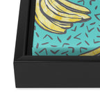 Go Bananas! (teal) Framed Canvas Print Gallery Image 3