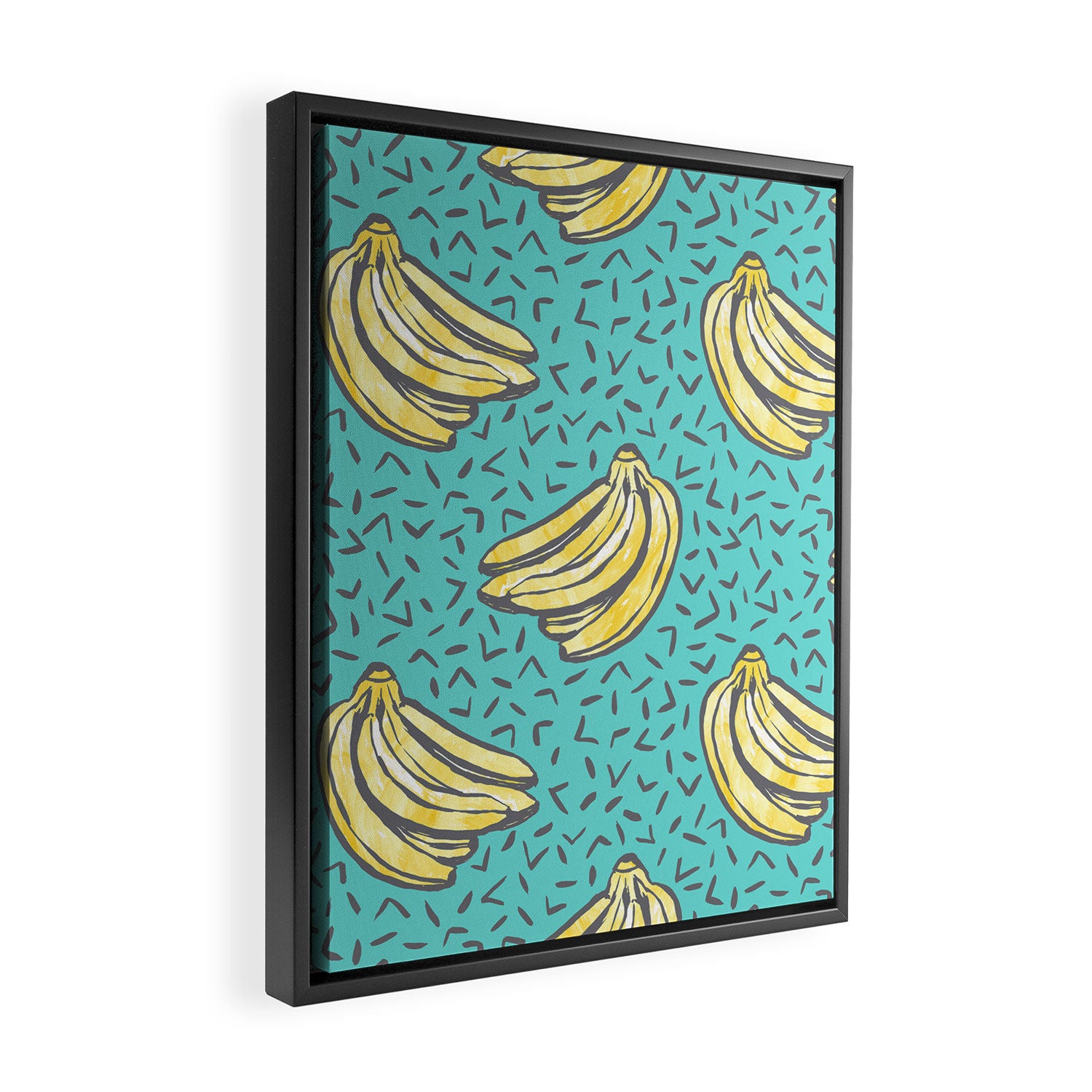 Go Bananas! (teal) Framed Canvas Print Gallery Image 2