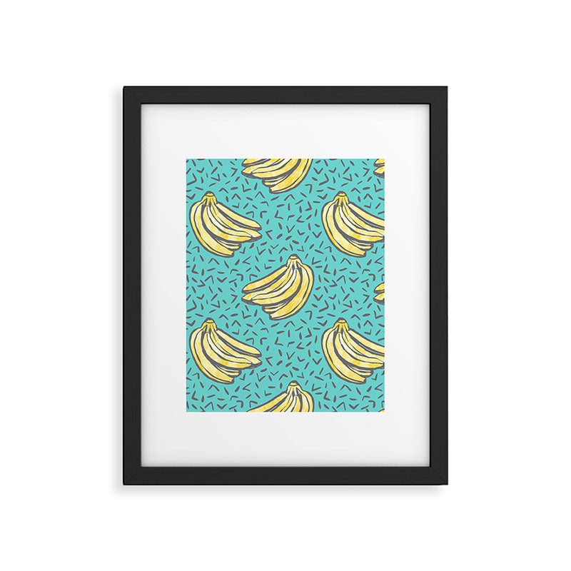 Go Bananas! (teal) Framed Art Print Gallery Image 6
