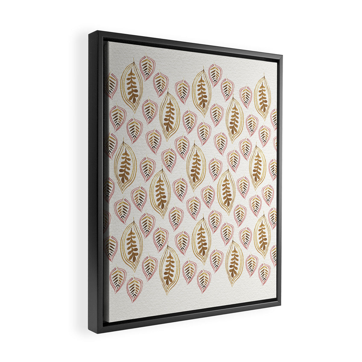 Golden Fall Leaves Framed Canvas Print Gallery Image 2